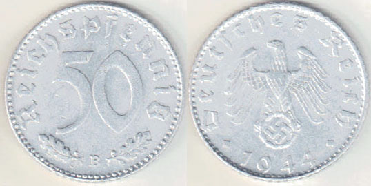 1944 B Germany 50 Pfennig (Unc) A005097